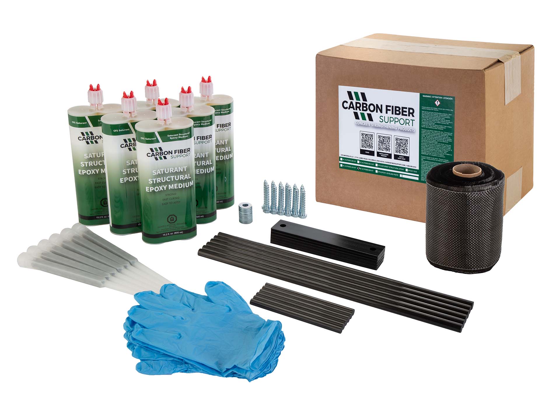 Bi-directional carbon fiber installation kit