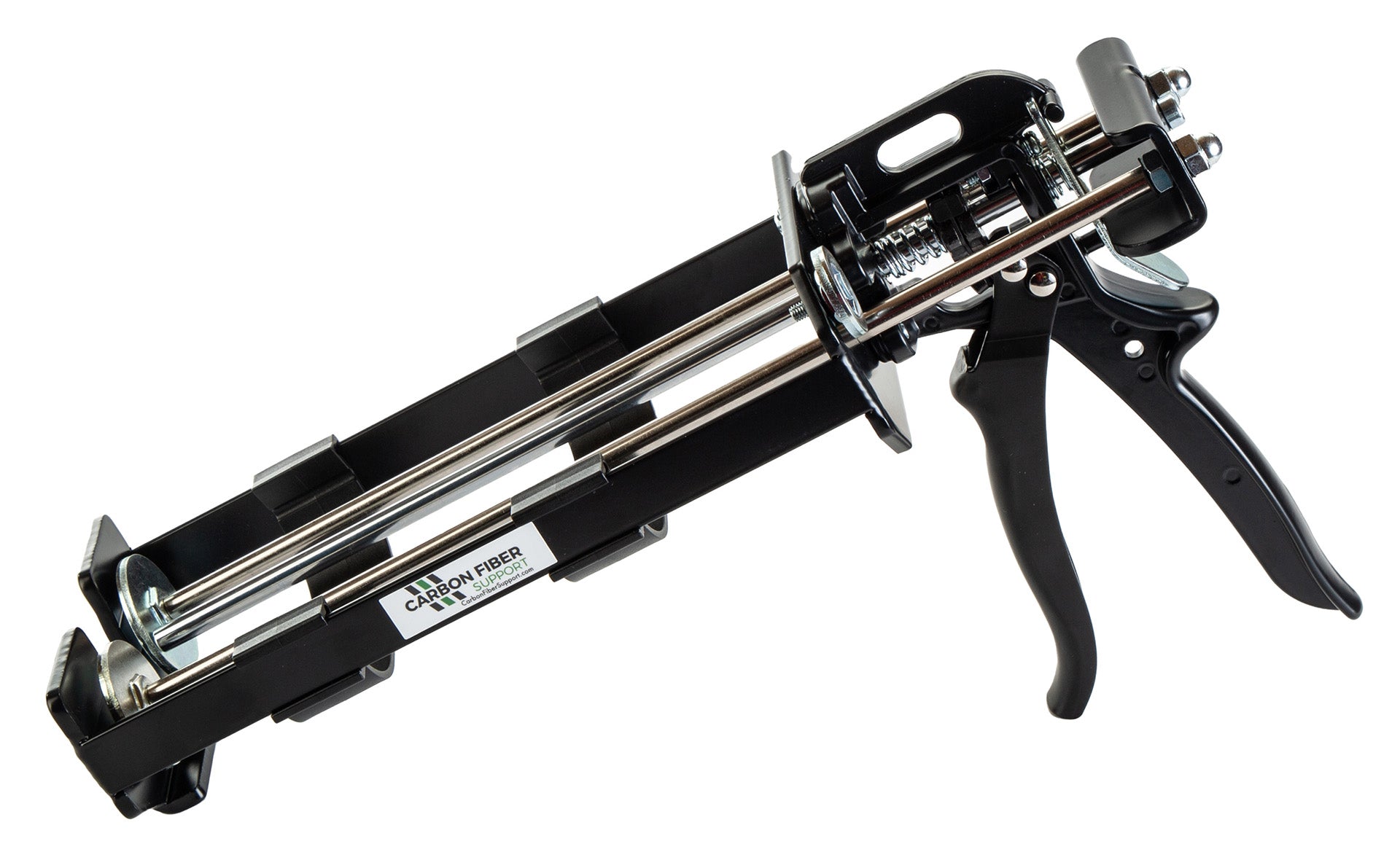 Side image showing the epoxy gun available from Carbon Fiber Support.