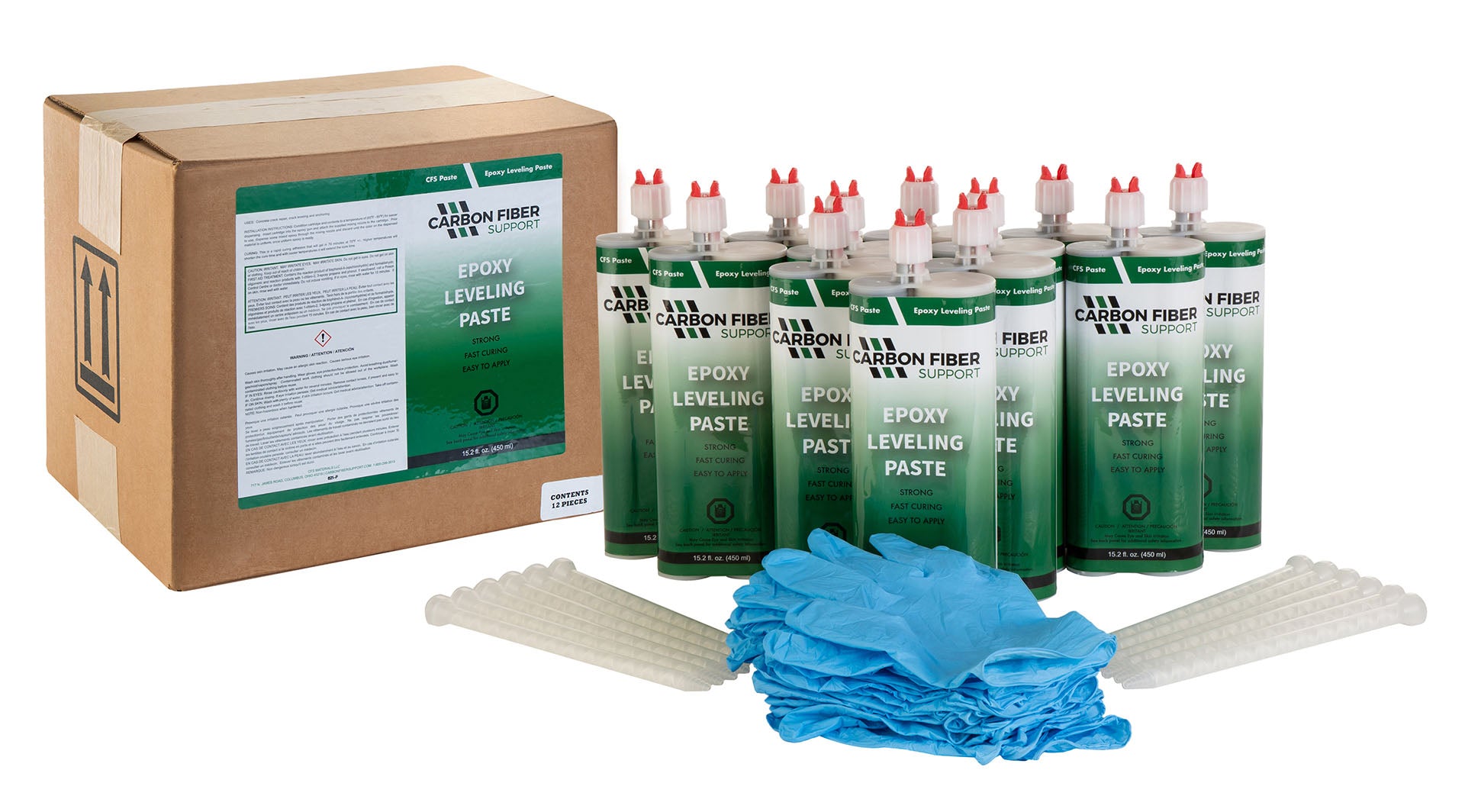 An epoxy leveling paste kit